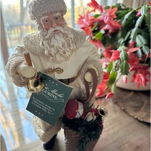 Fabric mache Santa Figurine